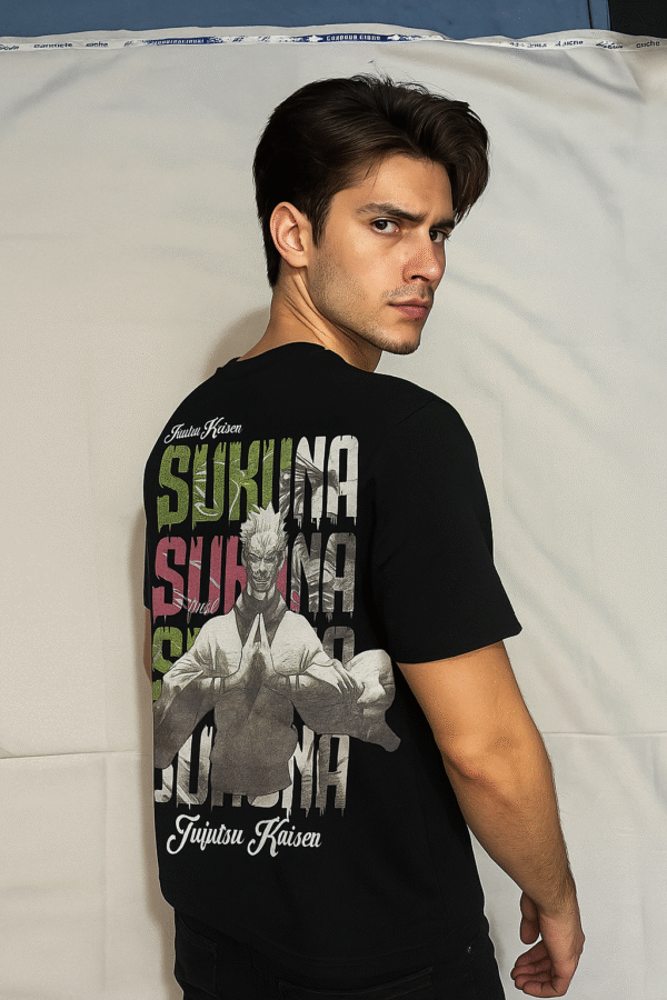 Sukuna Anime T-Shirt – Oversized Jujutsu Kaisen Cotton Tee | Mystic Attire